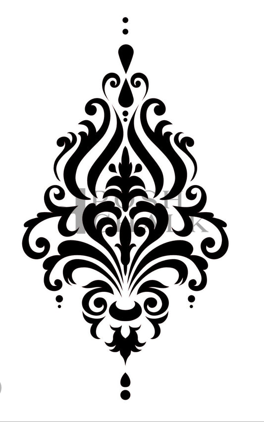 Posh Chalk Ornate Damask Stencil 19.5×29.7cm (PCS080)
