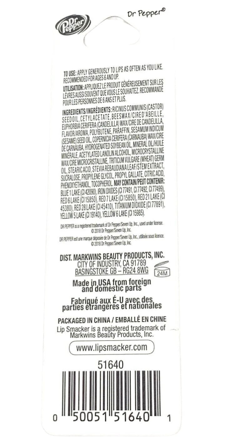 Lip Smacker Lip Gloss Lip Balm Dr Pepper 0.14 Ounce